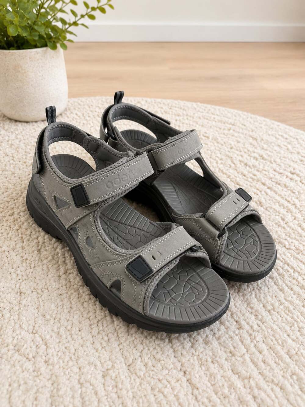 GDEFY VersoShock Hiking Sandals Mens 10 Gray Leather Comfort Outdoor Trail